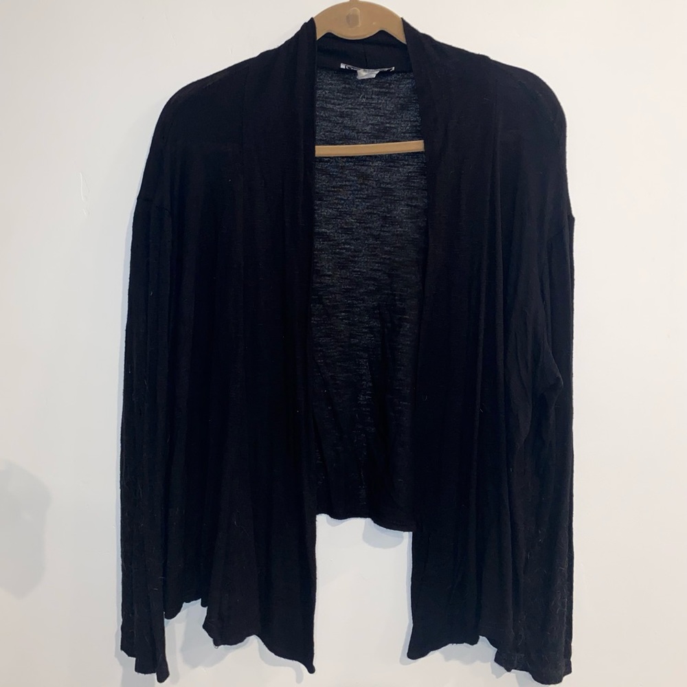 Open Knit Black Cardigan
